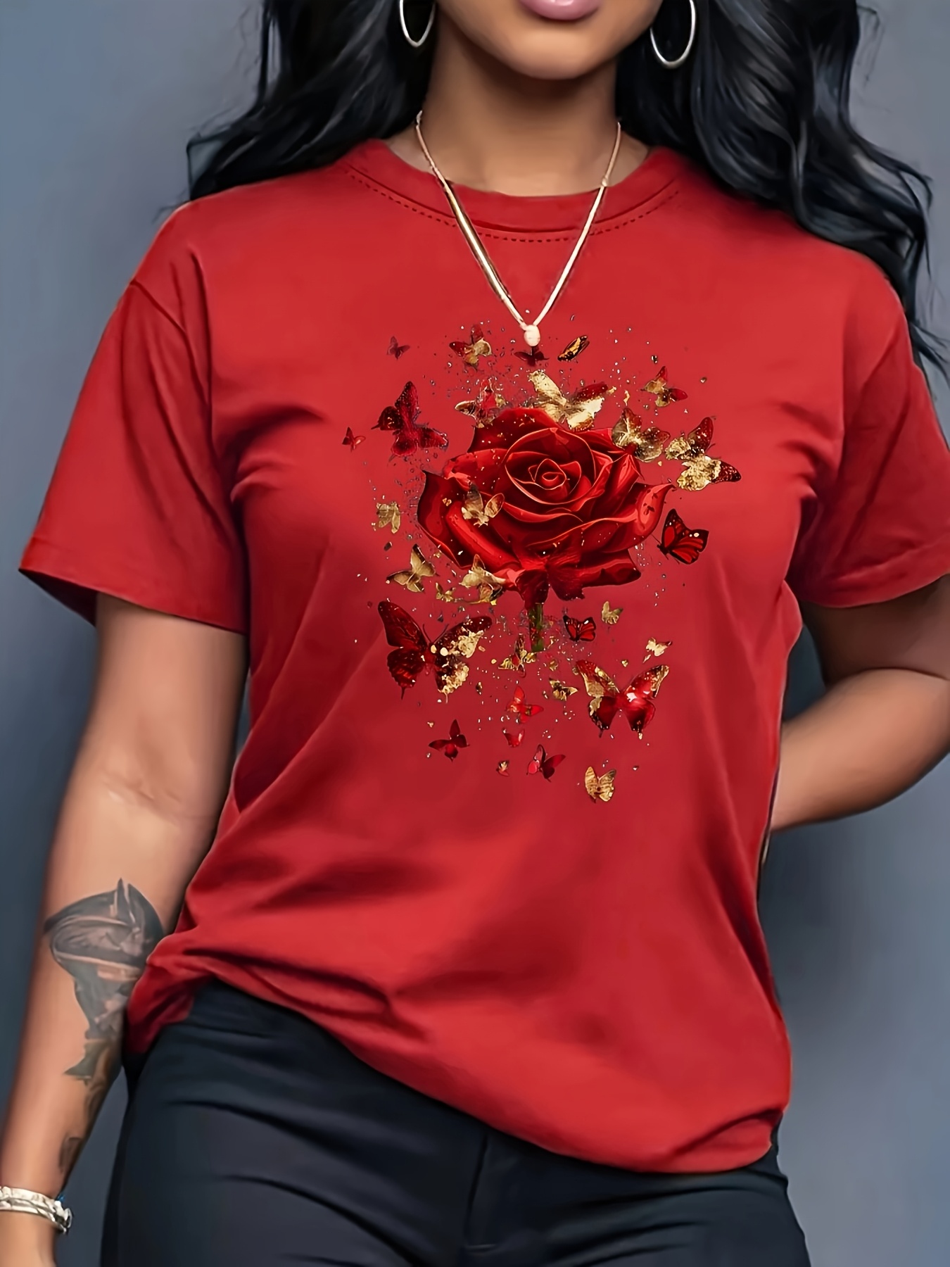 Summer Rose Clothing - Camiseta deportiva informal para mujer, camiseta