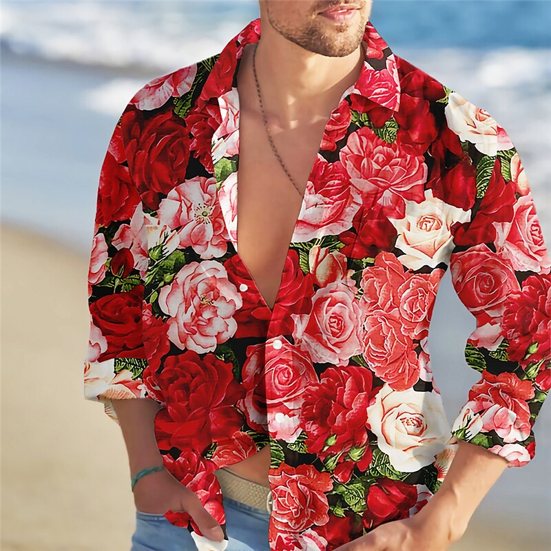 Summer Rose Clothing - Camisa con estampado de flores rosas