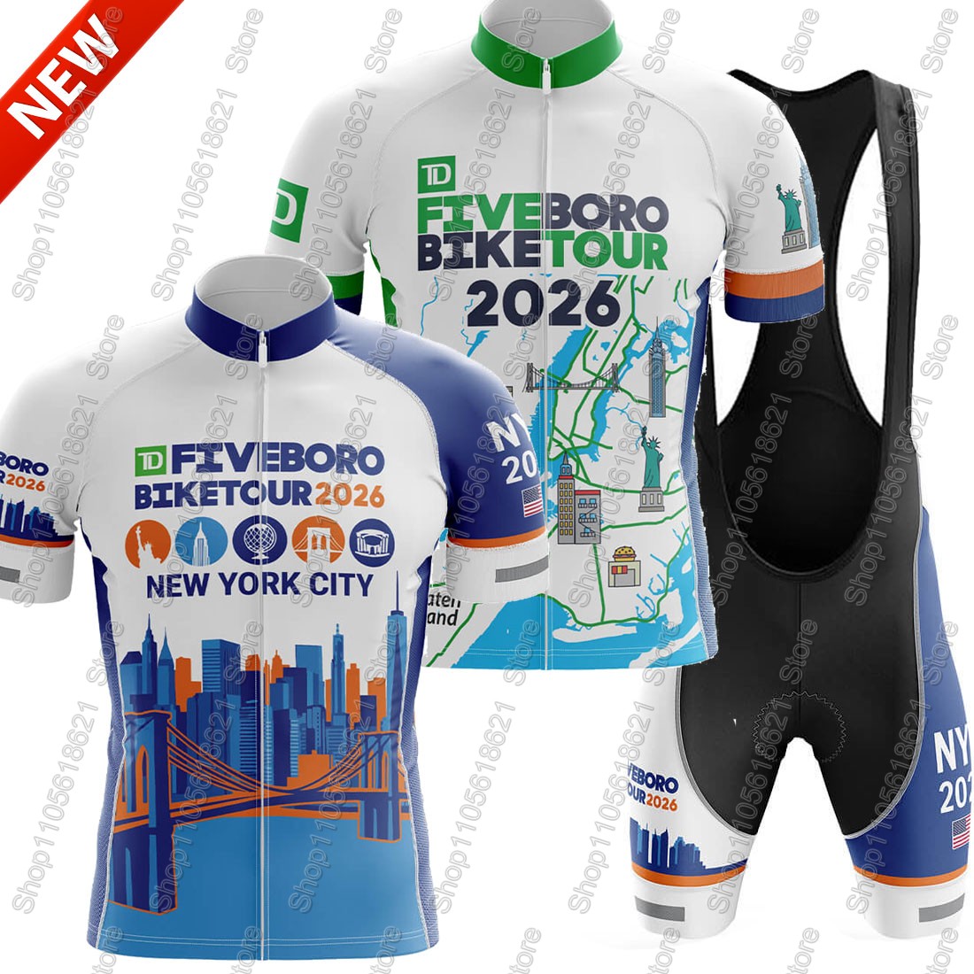 Summer Clothing Nyc - Conjunto de Jersey de Ciclismo NYC-Cycling-Tour