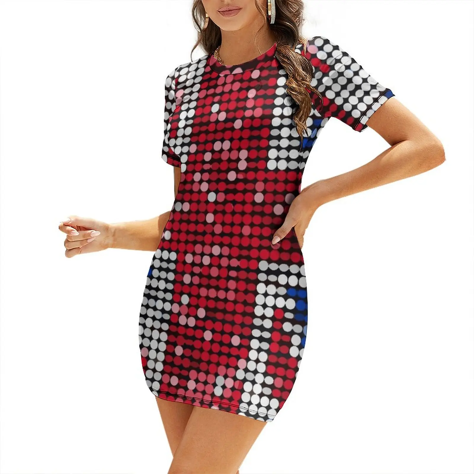 Womens Summer Clothing Uk - Vestido de manga corta con lentejuelas
