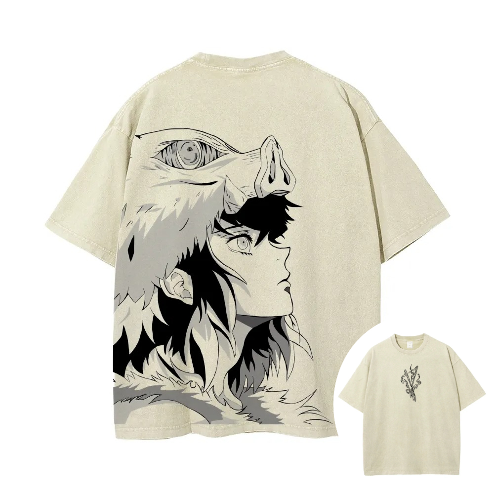 Summer Clothing Good Quality - Camiseta Lavada de Demon Slayer para