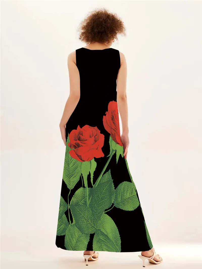Vestido largo con estampado de - Summer Rose Clothing reseña y precio