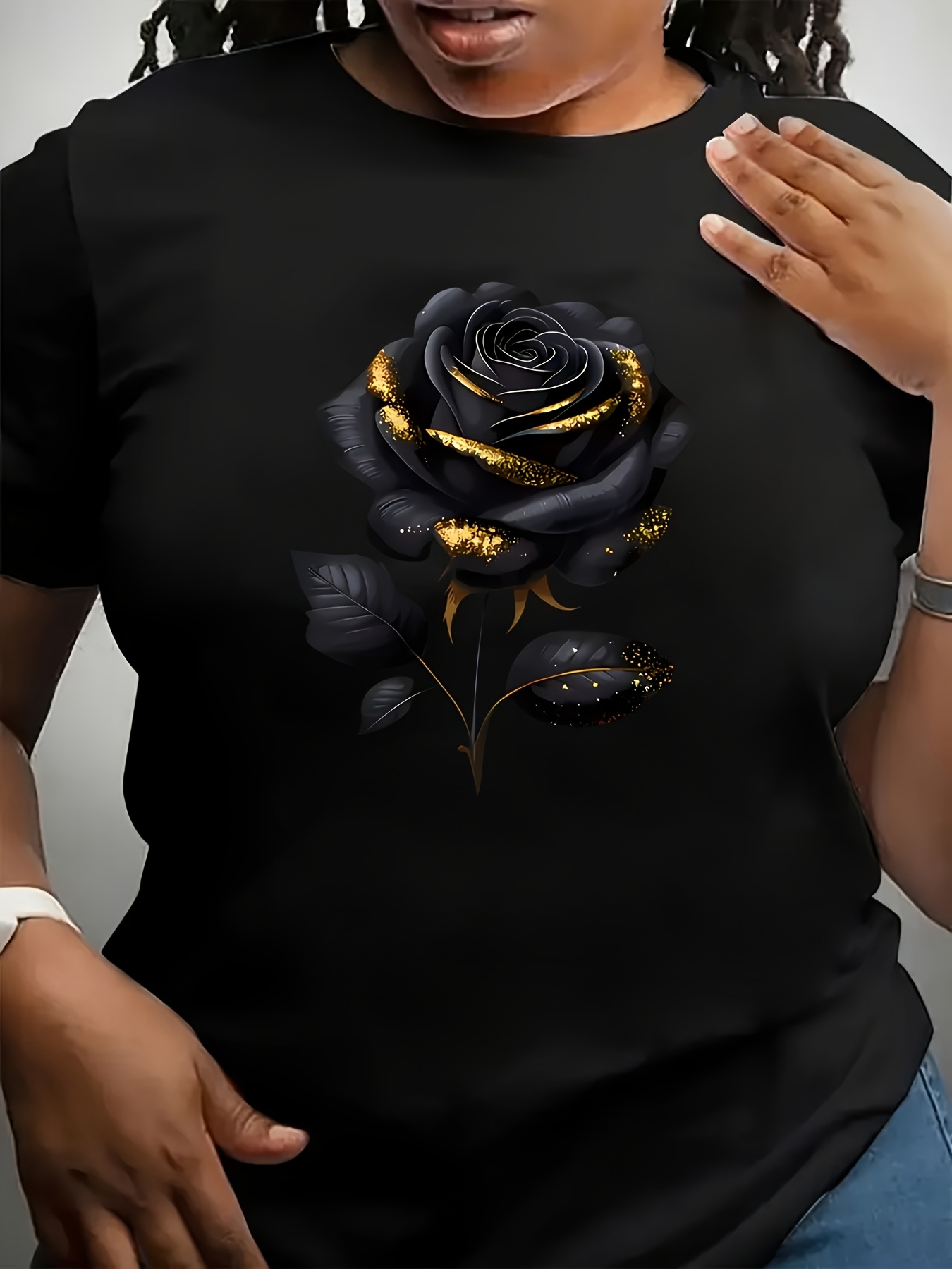 Camiseta negra extragrande de  - Summer Rose Clothing reseña y precio